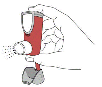 Priming your SYMBICORT
inhaler - Illustration