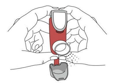 Priming your SYMBICORT
inhaler - Illustration