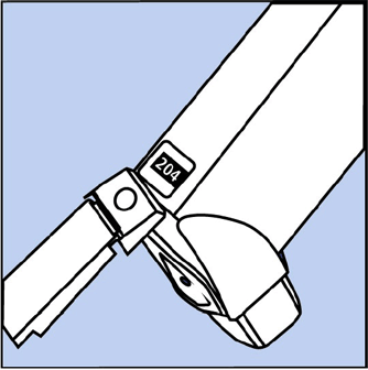 To take the cap off the mouthpiece, squeeze the sides of
the cap and pull it straight out - Illustration