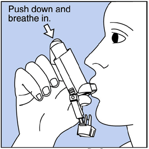  Breathe out through your mouth and push as
much air from your lungs as you can - Illustration