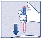 Choose your injection site (stomach, upper legs or upper arms) and wipe the skin with an alcohol swab - Illustration