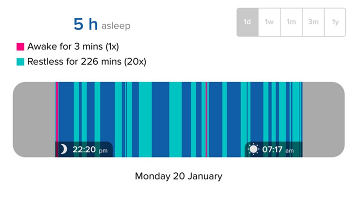 Fitbit One Sleep tracking