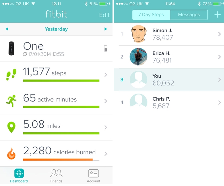 Fitbit One iOS app overview