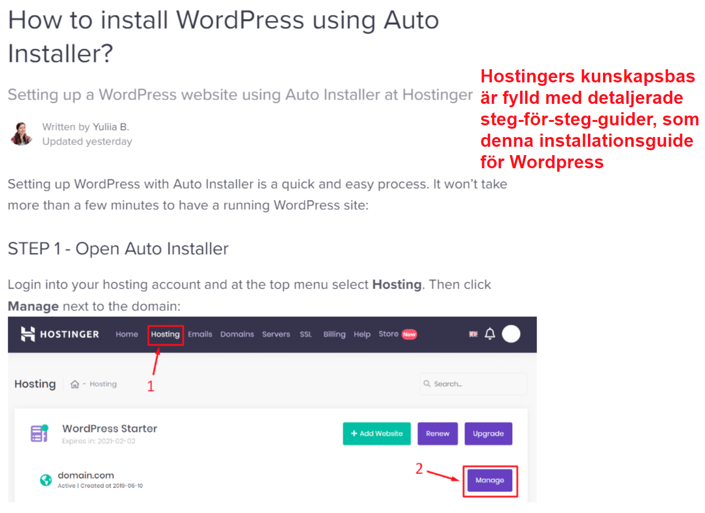 Hostinger support knowledge base_SV