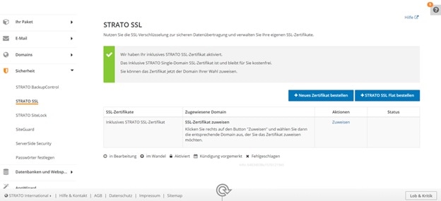 Installation von SSL-Zertifikaten