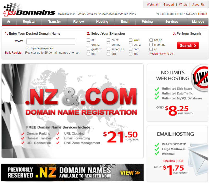 1st Domains - Homepage