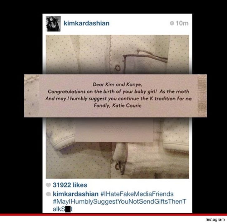 Kim Kardashian to Katie Couric -- You're a Two-Faced Bitch :: 0816-kim-kardashhian-instagram-article-3