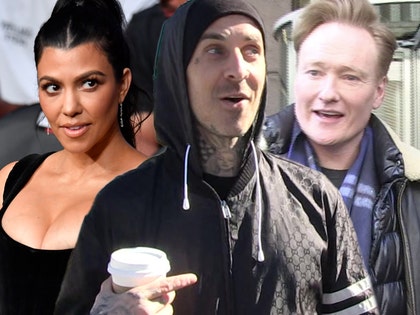 kourtney kardashian, travis barker, conan o'brien