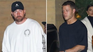 Travis Kelce And Christian McCaffrey Leaving Dinner Together