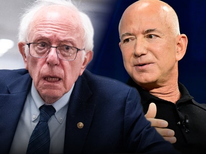 Bernie Sanders and jeff bezos getty 1