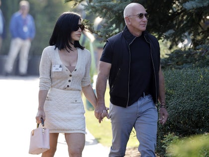 Lauren Sanchez and Jeff Bezos Holding Hands