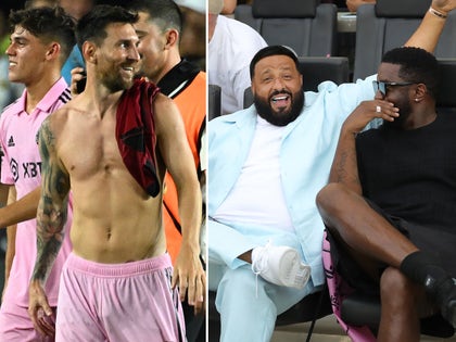 Lionel Messi and DJ Khaled with Diddy