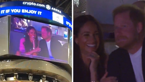 Prince Harry and Meghan Markle at Lakers Game