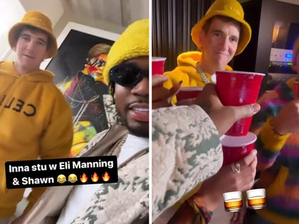 Eli Manning Takes Shots With Fivio Foreign At Studio, Big Drip!