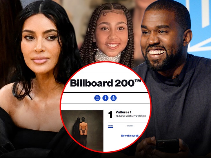 Kanye West, North West, Kim Kardashian, Vultures 1 ranking number 1 on the Billboard 200 chart.