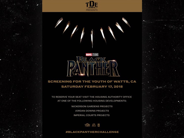 Kendrick Lamar's Label Honcho Sending Watts Kids To See 'Black :: 0215-black-panther-movie-screening-poster-for-kids-2