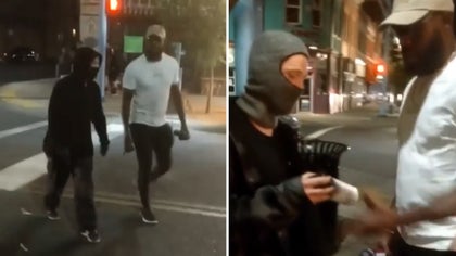 Jon Jones is pissed off -- so he took to the streets of Albuquerque to confront vandals Sunday face to face ... and the video is intense.