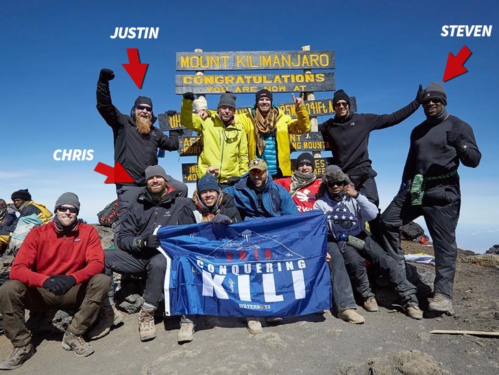 Eagles' Chris Long Rocks Dog Mask on Peak of Mount :: 0226-chris-long-eagles-mount-kilimanjaro-summit-group-photo-instagram-2