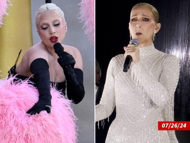 celine dion lady gaga performance side by side