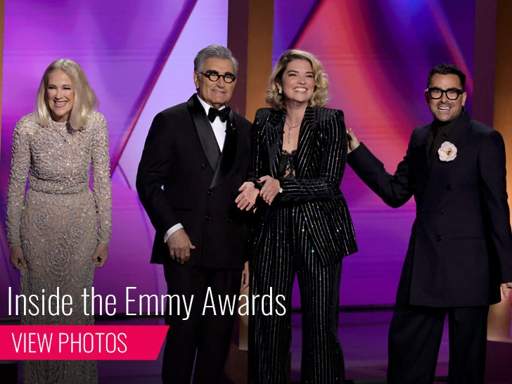 The cast of Schitt's Creek at the Emmy Awards