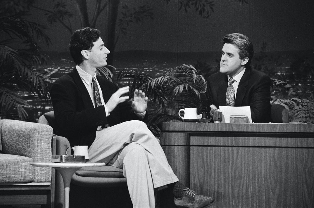 1991: Bob Saget's success continues with appearances on television talk shows including 'The Tonight Show' being guest hosted by Jay Leno.