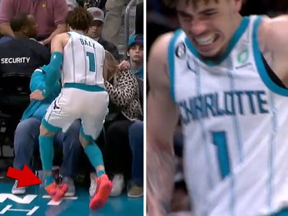 LaMelo Ball Badly Injures Ankle Stepping On Courtside Fan's Foot