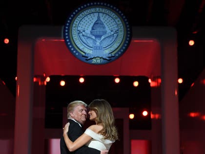 President Donald Trump and First Lady Melania Trump have their first dance at the Inauguration Liberty Ball