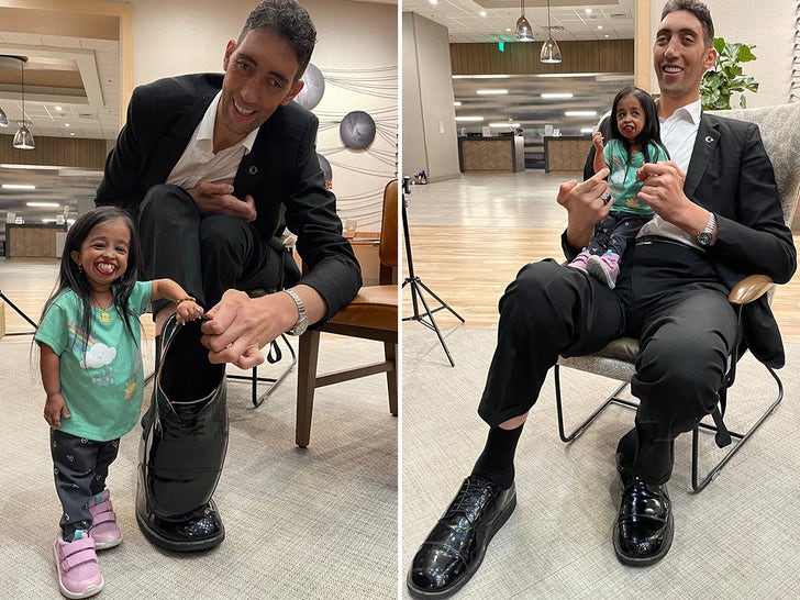 The World's Tallest Man With The World's Shortest Woman