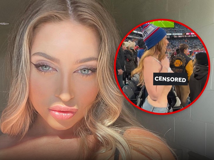 OnlyFans Model Ava Louise Flashes Chest at NFL Game After Client Request