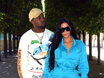 Kim Kardashian and Kanye West attend the Louis Vuitton Menswear Spring/Summer 2019 show as part of Paris Fashion Week on June 21, 2018 in Paris, France.