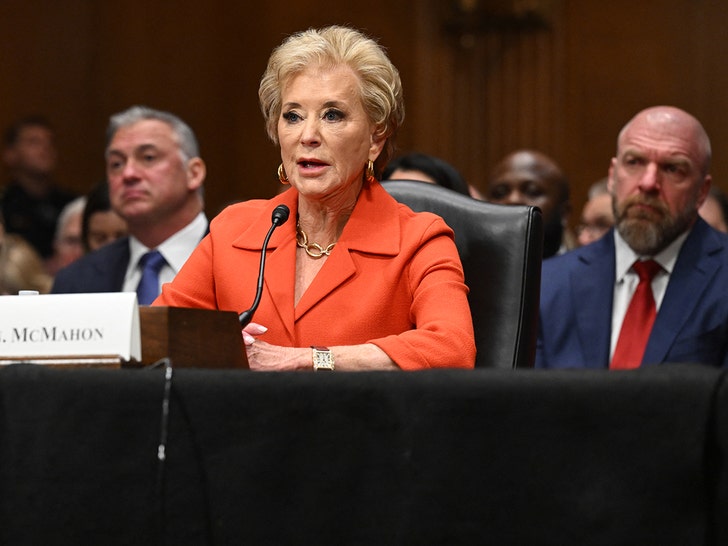 Linda McMahon arrives to testify before the Senate Health, Education, Labor and Pensions Committee shane McMahon triple h stephanie McMahon