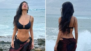 Nicole Scherzinger In A Black Bikini And A Sarong