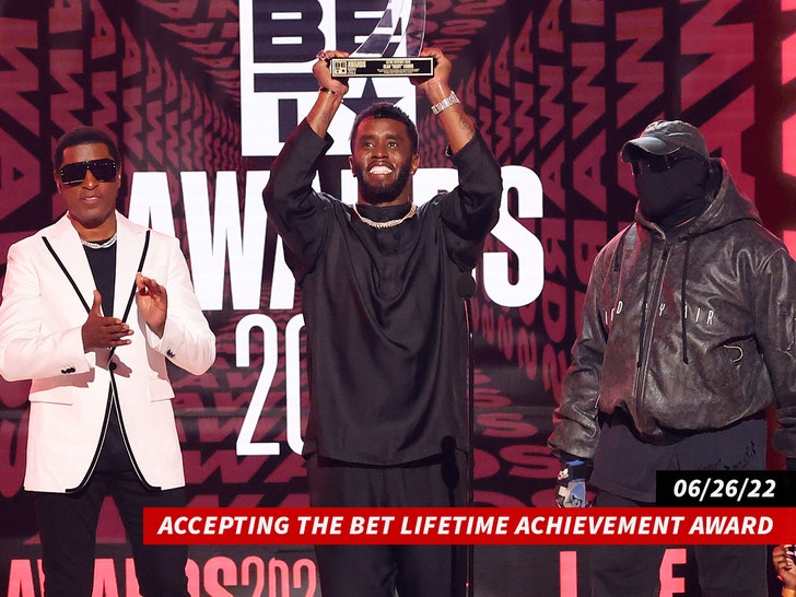 diddy accepts the BET Lifetime Achievement Award