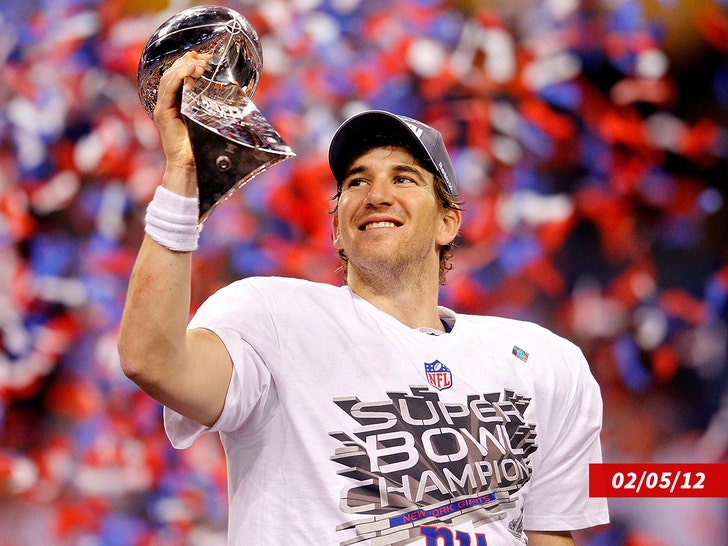 eli manning celebrating superbowl XLVI