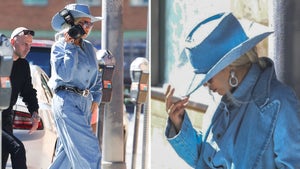 Beyonce Wearing Denim Outfit In Los Angeles