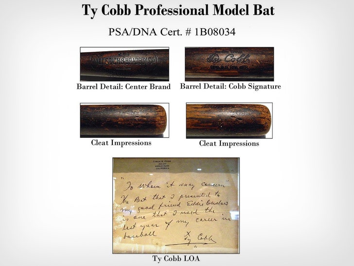 0323-ty cobb bat sub psa dna