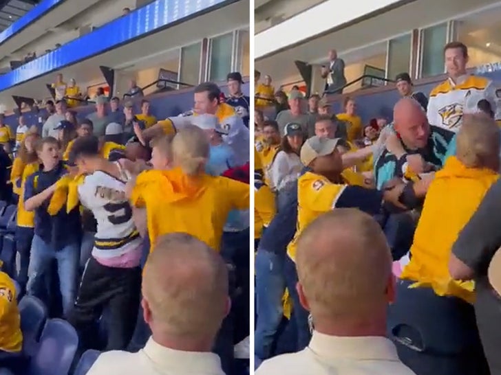 Predators v Kraken fan fight