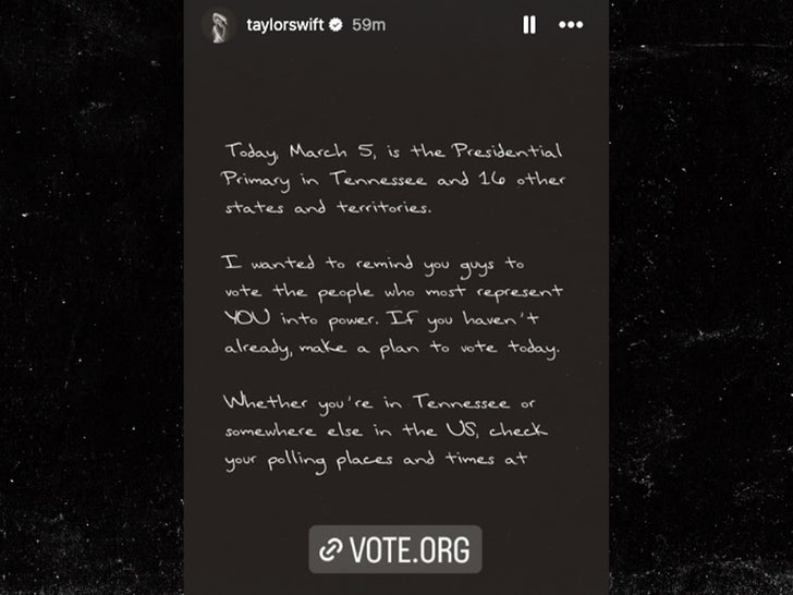 taylor swift voting instagram post