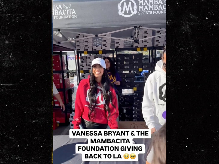 vanessa bryant giving sneakers away to wildfire victims