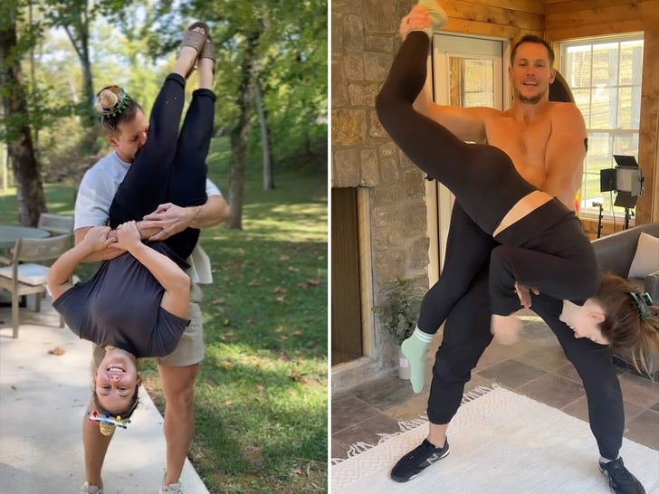 Olympic Gymnast Shawn Johnson and Husband Nail Acrobatic Challenges