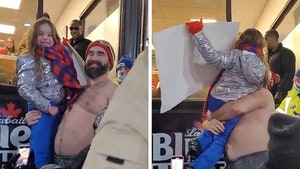 Jason Kelce going shirtless at game