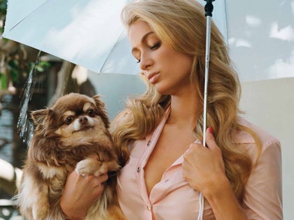 Paris Hilton With Her Dog