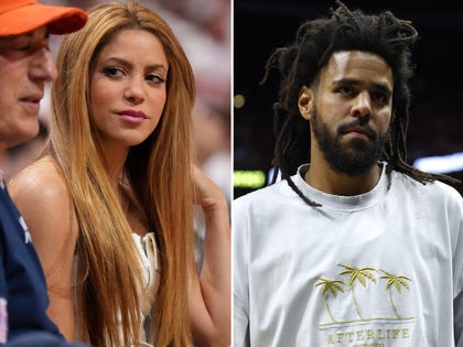 Shakira and J Cole At The NBA Finals