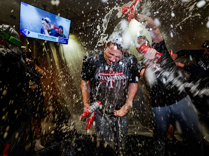 Texas Rangers Celebrate Championship Series Win