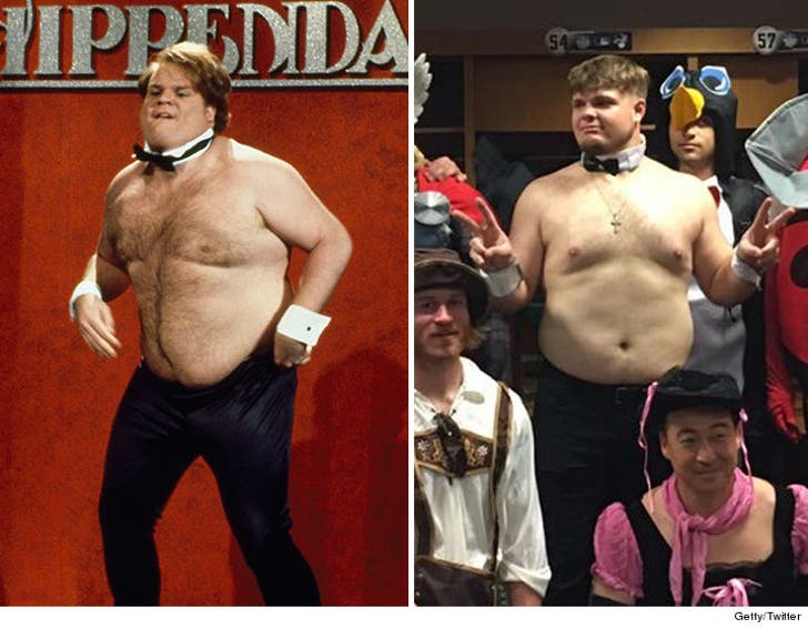 Seattle Mariners -- Rookie Gets Chris Farley Treatment Chippendales Lives :: 0929-mariners-hazing-rookies-dan-vogelbach-chris-farley-getty-twitter-4