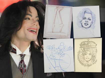 Michael Jackson With His Drawings