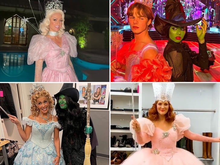 Celebs Dressed As 'Wicked's Glinda and Elphaba!