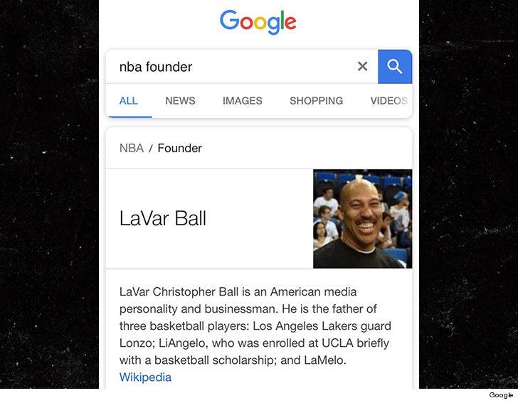 Google Fixes LaVar Ball Mistake 'We Dropped the Ball' :: 0102-lavar-ball-google-search-founder-6