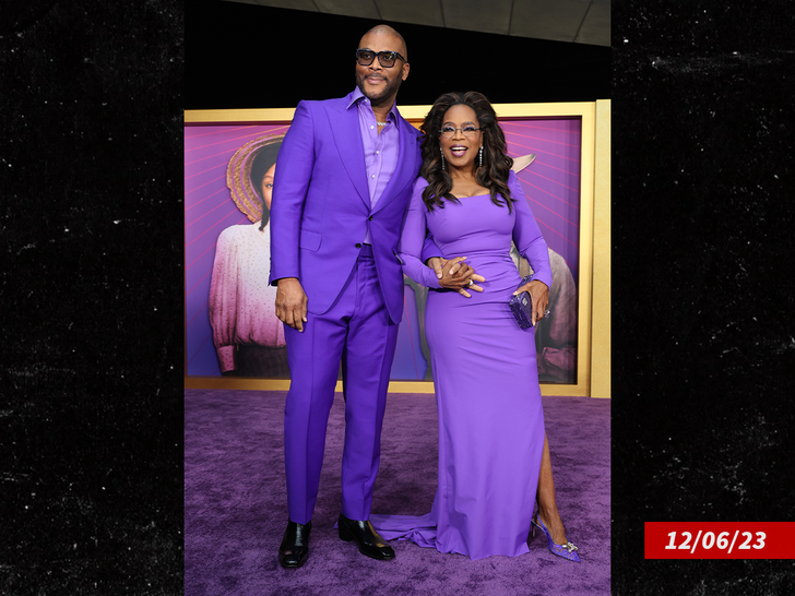 Tyler Perry (L) and Oprah Winfrey