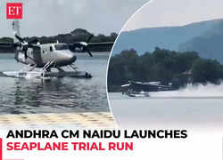 Andhra Pradesh CM N Chandrababu Naidu launches trial run of seaplane service from Vijayawada to Srisailam